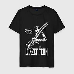 Футболка хлопковая мужская Led Zeppelin, цвет: черный