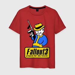 Футболка хлопковая мужская Fallout 3 Man, цвет: красный