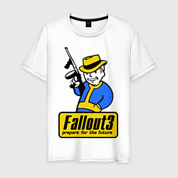 Футболка хлопковая мужская Fallout 3 Man, цвет: белый