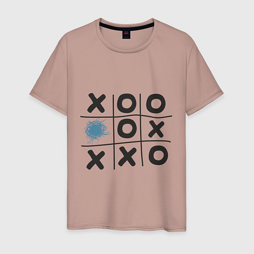 Мужская футболка Хабра- крестики нолики / Пыльно-розовый – фото 1