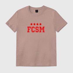 Футболка хлопковая мужская FCSM Club, цвет: пыльно-розовый