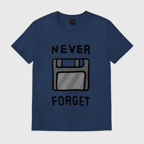 Мужская футболка Never Forget / Тёмно-синий – фото 1