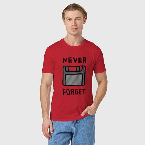 Мужская футболка Never Forget / Красный – фото 3