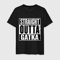 Футболка хлопковая мужская Straight Outta Gatka, цвет: черный