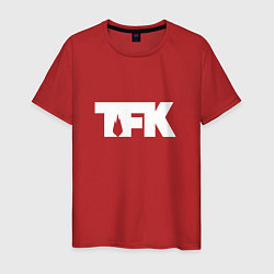 Футболка хлопковая мужская TFK: White Logo, цвет: красный