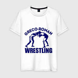 Футболка хлопковая мужская Greco-roman wrestling, цвет: белый
