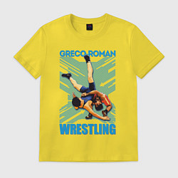 Футболка хлопковая мужская Greco-roman wrestling, цвет: желтый