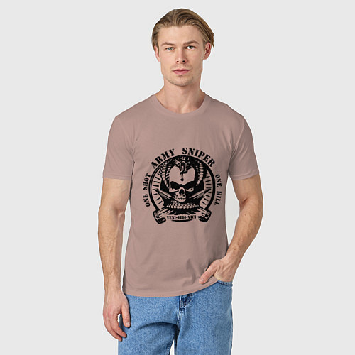Мужская футболка Армейский снайпер / Пыльно-розовый – фото 3