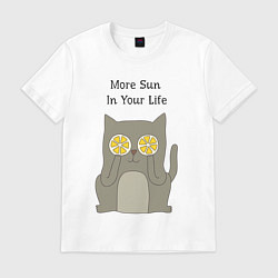 Футболка хлопковая мужская More Sun In Your Life, цвет: белый