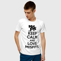 Футболка хлопковая мужская Keep Calm & Love Misfits, цвет: белый — фото 2