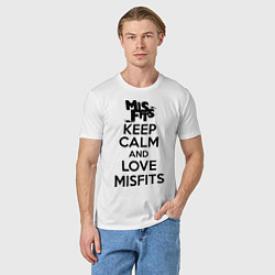 Футболка хлопковая мужская Keep Calm & Love Misfits, цвет: белый — фото 2