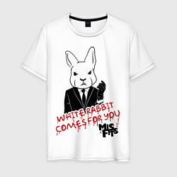 Футболка хлопковая мужская Misfits: White rabbit, цвет: белый