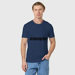 Футболка хлопковая мужская Eminem: minimalism, цвет: тёмно-синий — фото 2