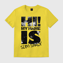 Футболка хлопковая мужская My name is slim shady, цвет: желтый