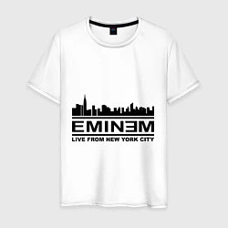Футболка хлопковая мужская Eminem: Live from NY, цвет: белый