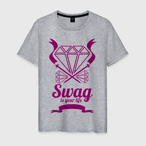Мужская футболка Swag is your life / Меланж – фото 1