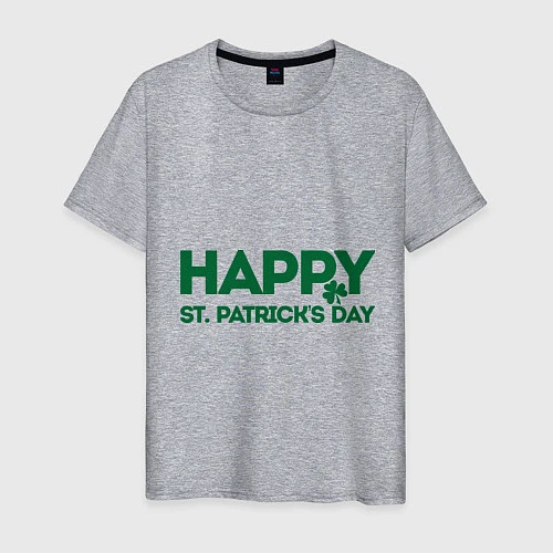Мужская футболка Happy st. Patriks day / Меланж – фото 1