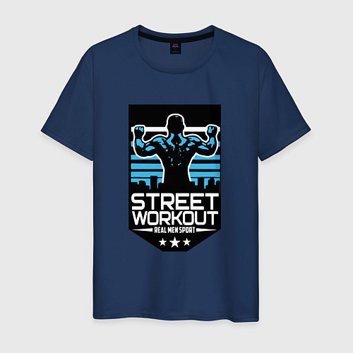 Мужская футболка Street WorkOut: Real sport / Тёмно-синий – фото 1