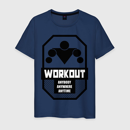 Мужская футболка WorkOut Anytime / Тёмно-синий – фото 1