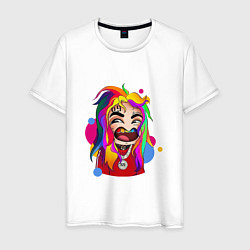 Футболка хлопковая мужская 6IX9INE Colors, цвет: белый