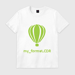 Футболка хлопковая мужская CorelDRAW, цвет: белый