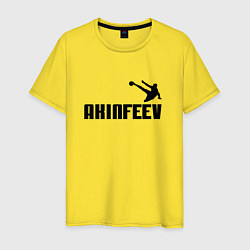 Футболка хлопковая мужская Akinfeev Style, цвет: желтый