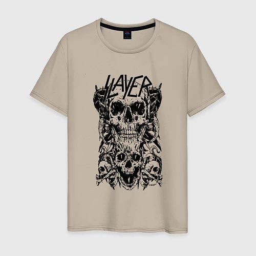 Мужская футболка Slayer Skulls / Миндальный – фото 1