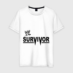 Футболка хлопковая мужская WWE Survivor, цвет: белый