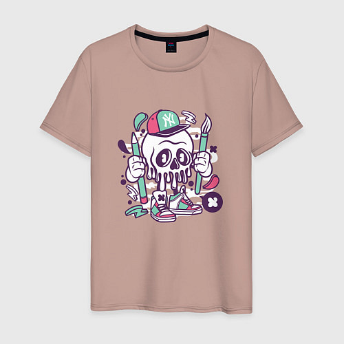 Мужская футболка Уличный художник / Пыльно-розовый – фото 1
