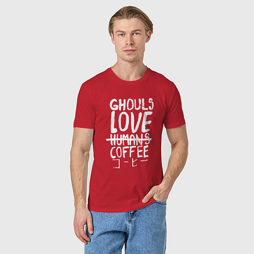 Мужская футболка Ghouls Love Coffee / Красный – фото 3