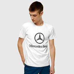 Футболка хлопковая мужская Logo Mercedes-Benz, цвет: белый — фото 2