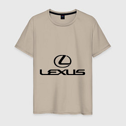 Футболка хлопковая мужская Lexus logo, цвет: миндальный