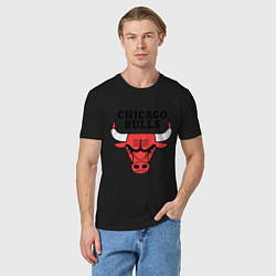 Футболка хлопковая мужская Chicago Bulls, цвет: черный — фото 2