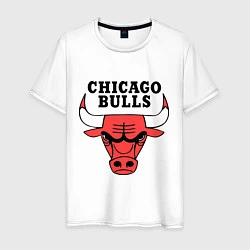Футболка хлопковая мужская Chicago Bulls, цвет: белый