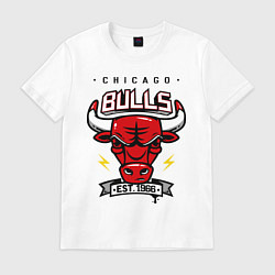Футболка хлопковая мужская Chicago Bulls est. 1966, цвет: белый