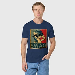 Футболка хлопковая мужская SWAG Pony, цвет: тёмно-синий — фото 2