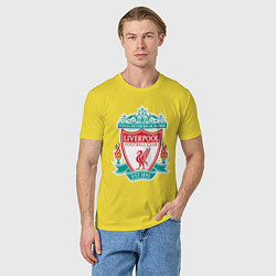 Футболка хлопковая мужская Liverpool FC, цвет: желтый — фото 2