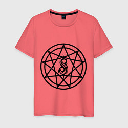 Футболка хлопковая мужская Slipknot Pentagram, цвет: коралловый