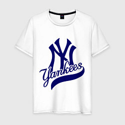Футболка хлопковая мужская NY - Yankees, цвет: белый