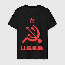 Футболка хлопковая мужская USSB, цвет: черный