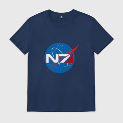 Футболка хлопковая мужская NASA N7, цвет: тёмно-синий