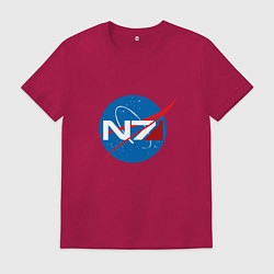 Футболка хлопковая мужская NASA N7, цвет: маджента