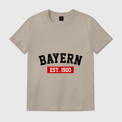 Футболка хлопковая мужская FC Bayern Est. 1900, цвет: миндальный