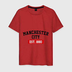 Футболка хлопковая мужская FC Manchester City Est. 1880, цвет: красный