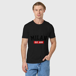 Футболка хлопковая мужская FC Milan Est. 1899, цвет: черный — фото 2