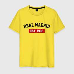 Футболка хлопковая мужская FC Real Madrid Est. 1902, цвет: желтый