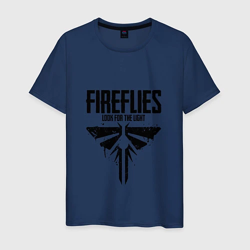 Мужская футболка Fireflies: Look for the Light / Тёмно-синий – фото 1