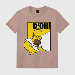 Футболка хлопковая мужская Homer D'OH!, цвет: пыльно-розовый
