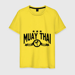 Футболка хлопковая мужская Muay thai boxing, цвет: желтый