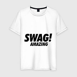 Футболка хлопковая мужская Swag Amazing, цвет: белый